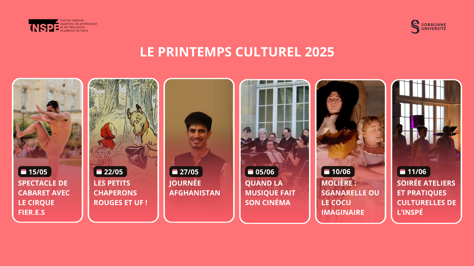 Programme "Le Printemps Culturel 2025"de l'INSPÉ de Paris