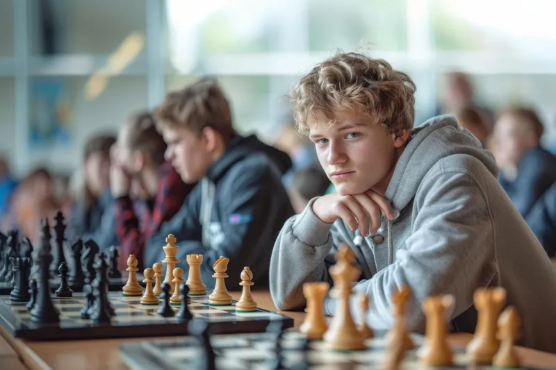 Parties simultanées d’échecs avec la championne de France Yosha Iglesias à l’INSPÉ de Paris