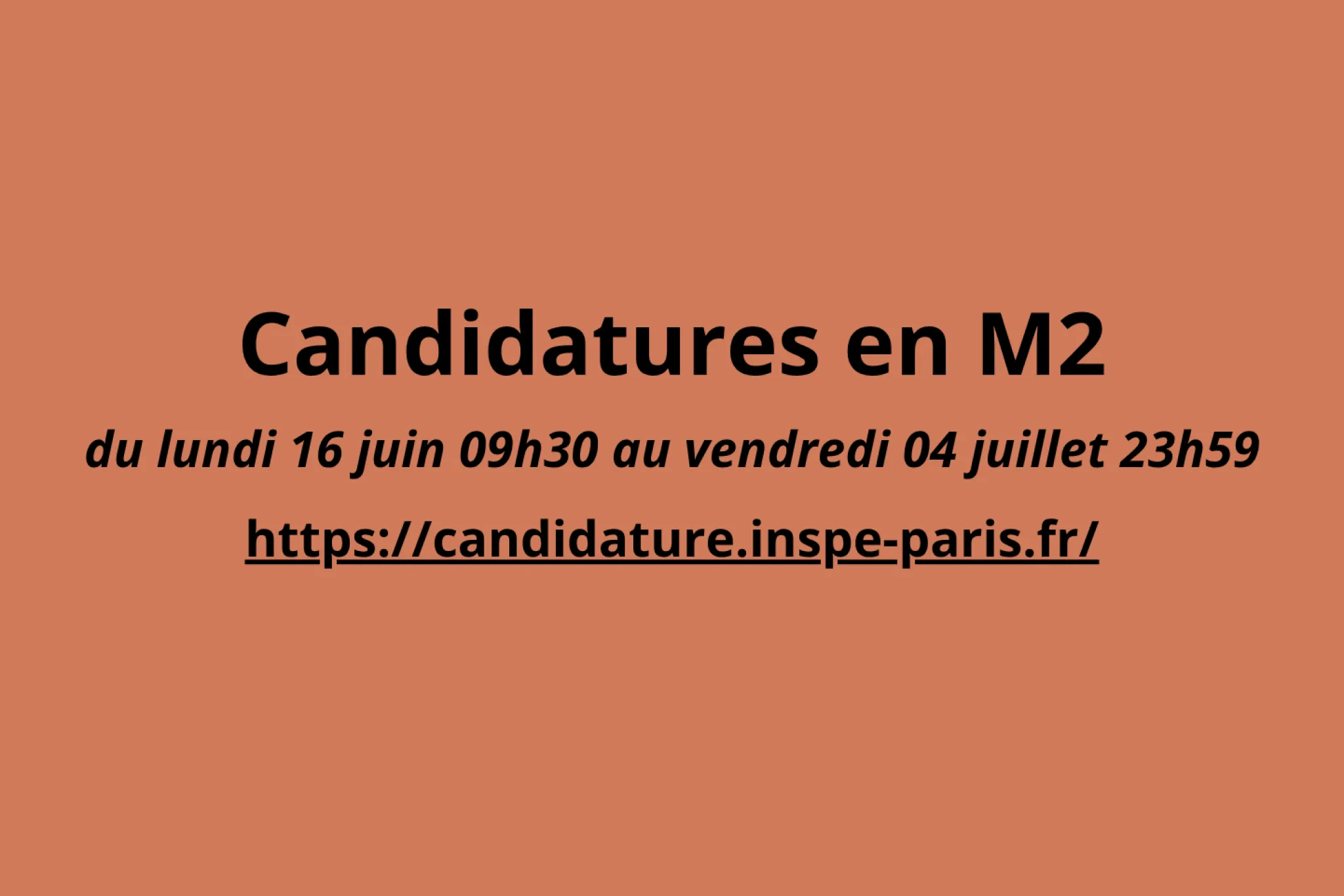 candidatures en M2