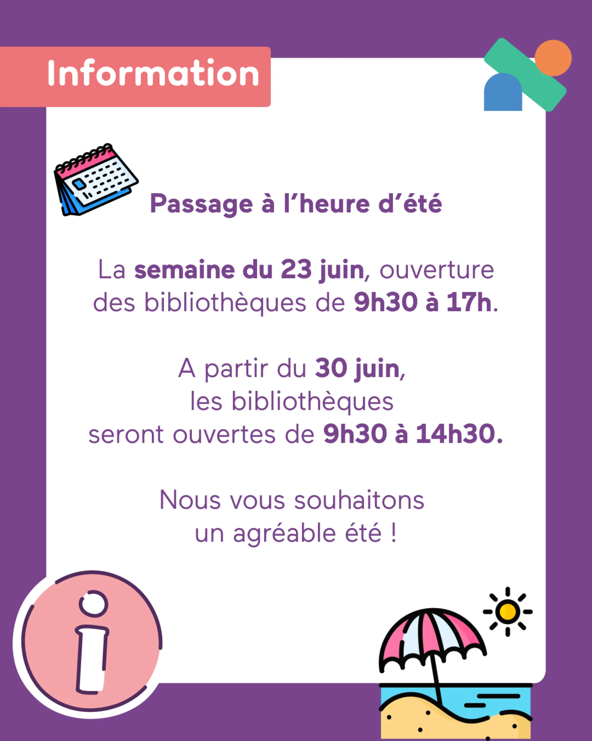 info horaires