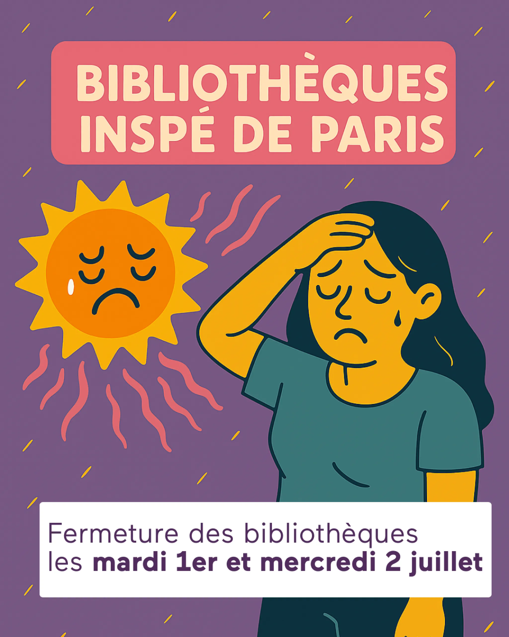 Canicule : fermeture des bibliothèque mardi et mercredi