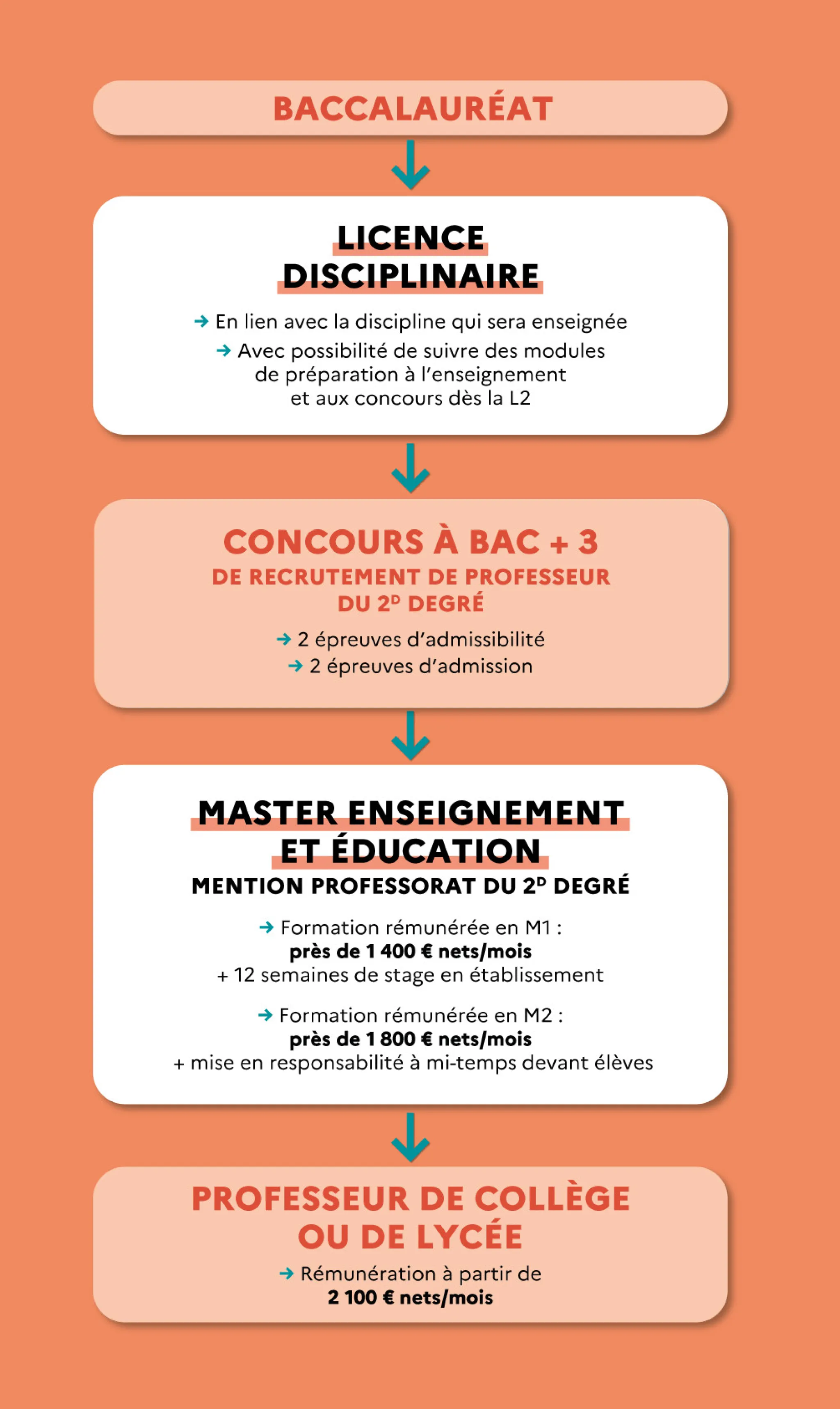 Infographie je deviens professeur de collège et lycée